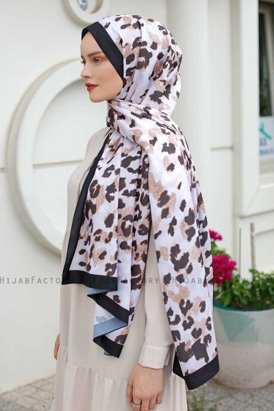 Hijab Twill Met Leopardpatroon - Sal Evi
