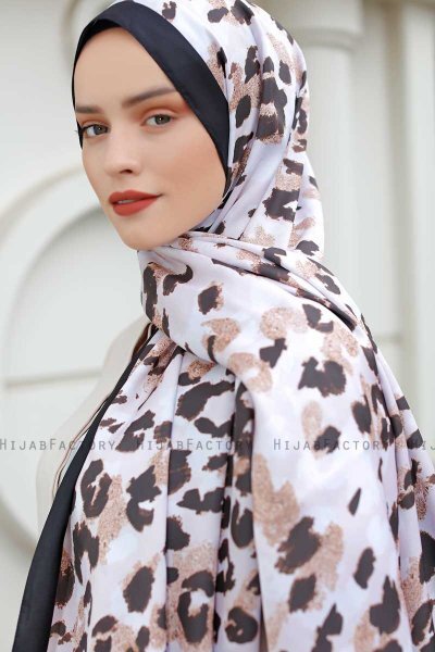 Hijab Twill Met Leopardpatroon - Sal Evi