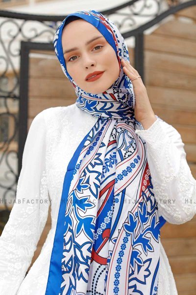 Hijab Twill Met Baksteenroodpatroon - Sal Evi