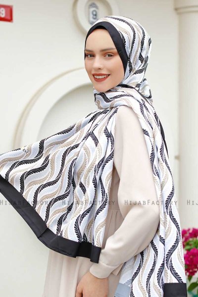 Hijab Twill Met Golvenpatroon - Sal Evi