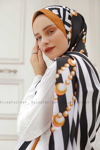 Hijab Twill Met Yellow Pearlpatroon - Sal Evi