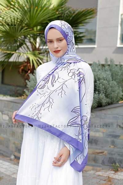 Hijab Twill Met Purperpatroon - Sal Evi