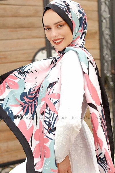 Hijab Twill Met Gardenpatroon - Sal Evi