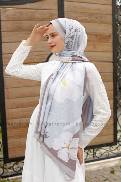 Hijab Twill Met Daisypatroon - Sal Evi