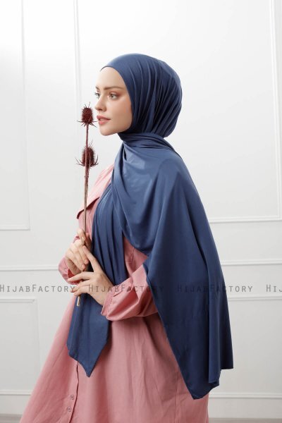 Sibel - Marineblauw Jersey Hijab