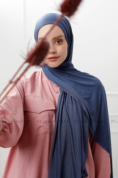 Sibel - Marineblauw Jersey Hijab