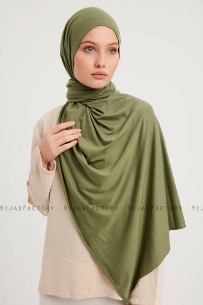 Sibel - Olive Jersey Hijab