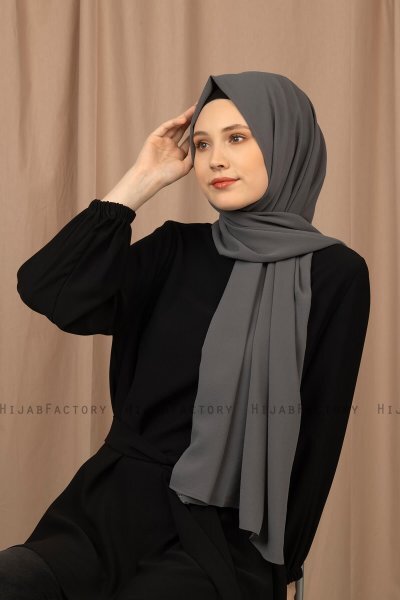 Yildiz - Grijs Crepe Chiffon Hijab