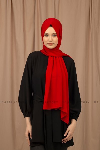 Yildiz - Rood Crepe Chiffon Hijab