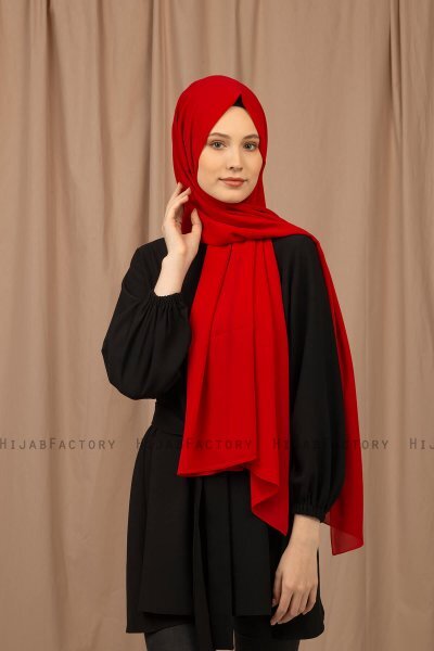 Yildiz - Rood Crepe Chiffon Hijab