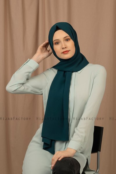 Yildiz - Donkergroen Crepe Chiffon Hijab