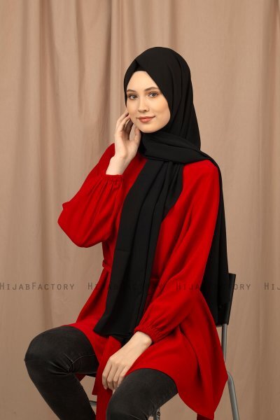 Yildiz - Zwart Crepe Chiffon Hijab