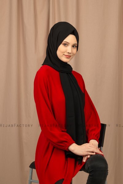 Yildiz - Zwart Crepe Chiffon Hijab