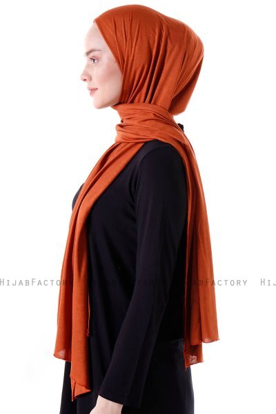 Seda - Baksteenrood Jersey Hijab - Ecardin