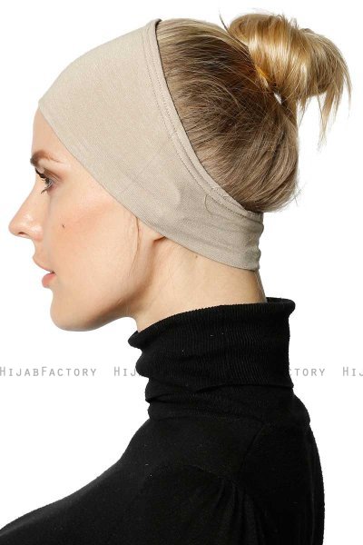 Cemre - Licht Taupe Bandana Onderkapje