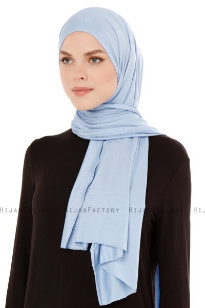 Melek - Lichtblauw Premium Jersey Hijab - Ecardin