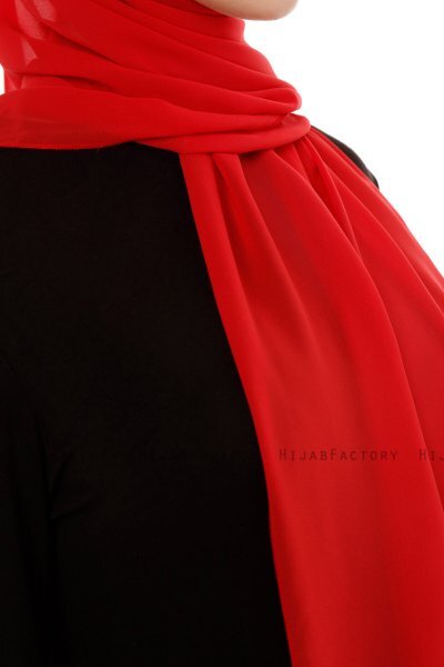 Derya - Rood Praktisch Chiffon Hijab