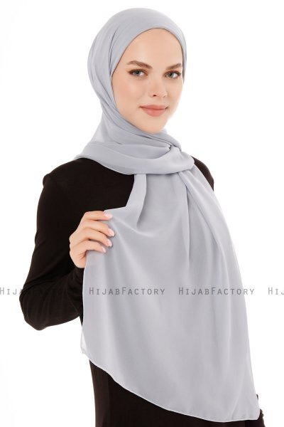 Derya - Lichtgrijs Praktisch Chiffon Hijab