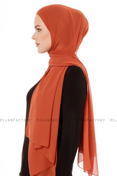 Derya - Baksteenrood Praktisch Chiffon Hijab