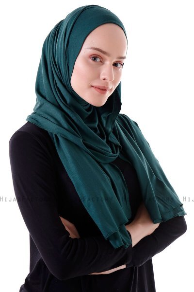 Hanfendy - Donkergroen Praktisch One Piece Hijab