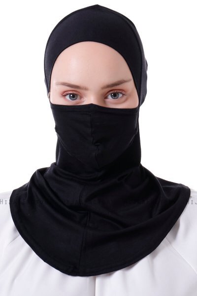 Damla - Zwart Ninja Hijab Masker Onderkapje