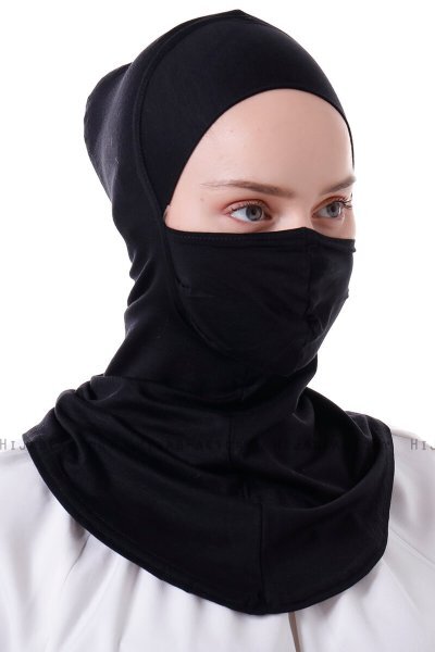 Damla - Zwart Ninja Hijab Masker Onderkapje
