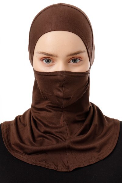 Damla - Bruin Ninja Hijab Masker Onderkapje