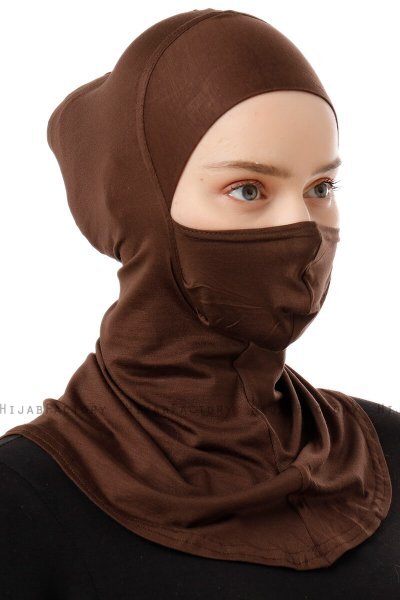 Damla - Bruin Ninja Hijab Masker Onderkapje