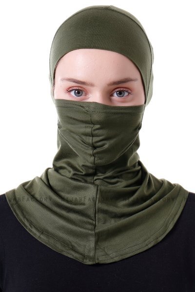 Damla - Khaki Ninja Hijab Masker Onderkapje