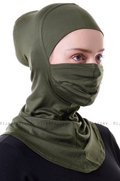 Damla - Khaki Ninja Hijab Masker Onderkapje