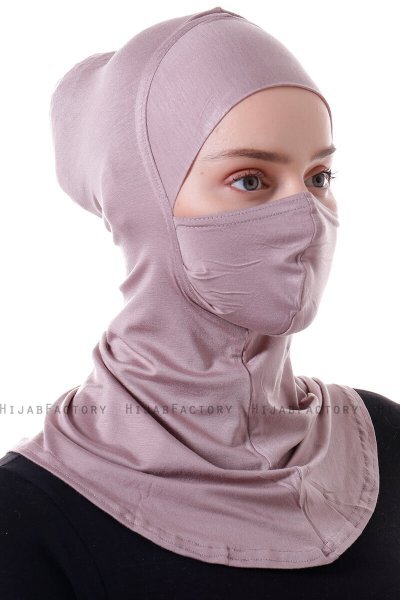 Damla - Steen Grijs Ninja Hijab Masker Onderkapje
