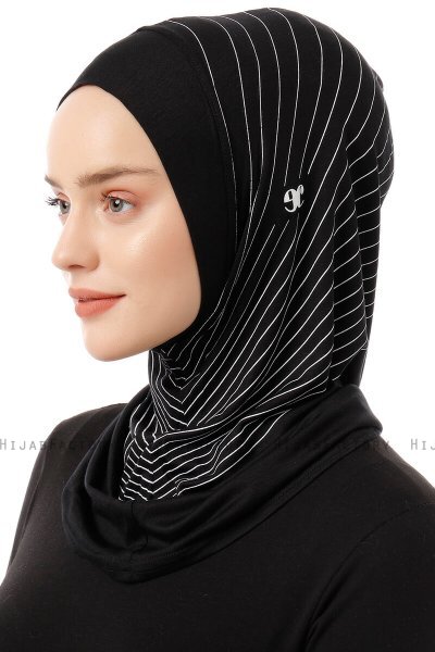 Babe Plain - Zwart & Wit Al Amira One-Piece Hijab