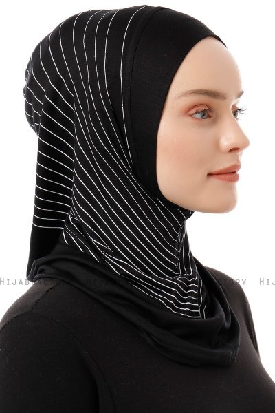 Babe Plain - Zwart & Wit Al Amira One-Piece Hijab