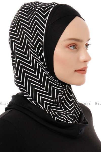 Silva Cross - Zwart & Wit Al Amira One-Piece Hijab