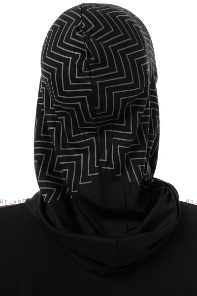 Silva Cross - Zwart & Lichtgrijs Al Amira One-Piece Hijab