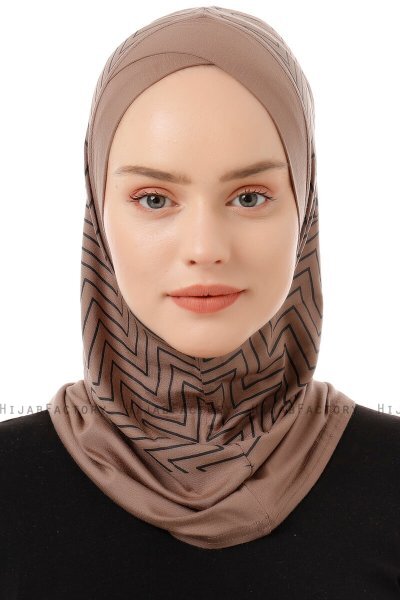 Silva Cross - Donker Taupe Al Amira One-Piece Hijab