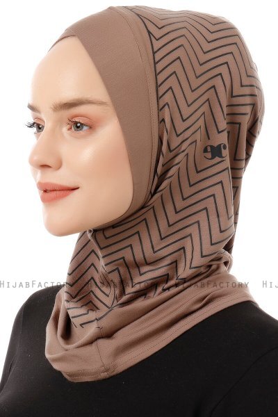 Silva Cross - Donker Taupe Al Amira One-Piece Hijab