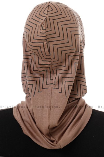 Silva Cross - Donker Taupe Al Amira One-Piece Hijab