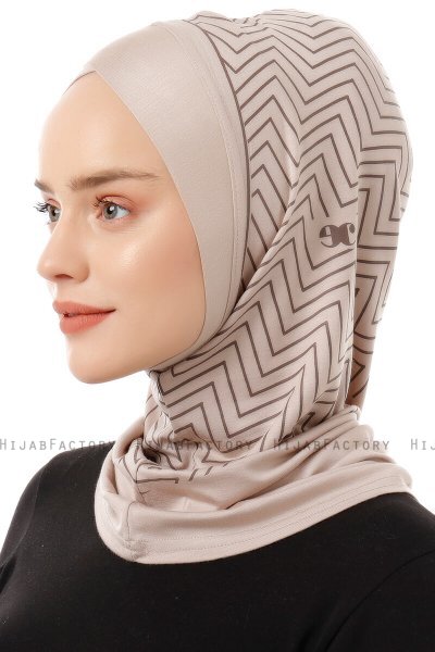 Silva Cross - Licht Taupe Al Amira One-Piece Hijab