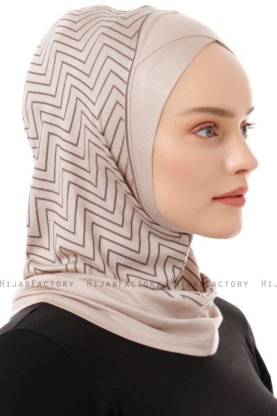 Silva Cross - Licht Taupe Al Amira One-Piece Hijab