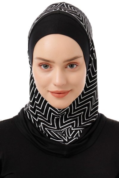 Silva Plain - Zwart & Wit Al Amira One-Piece Hijab