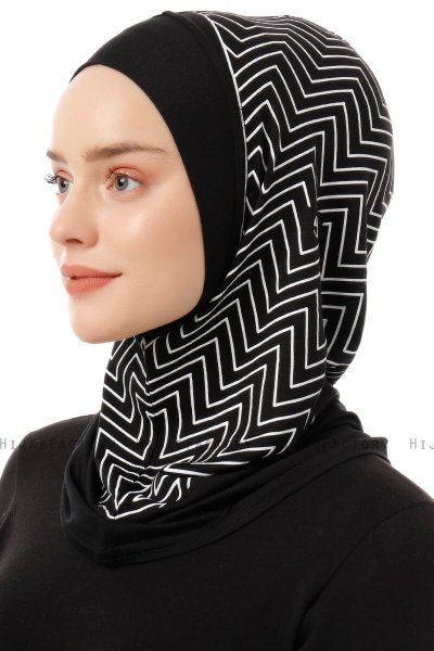 Silva Plain - Zwart & Wit Al Amira One-Piece Hijab