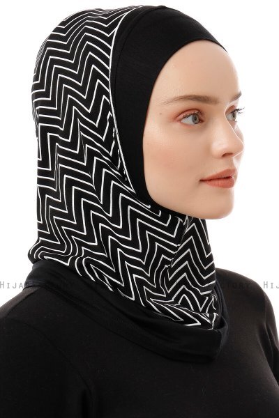 Silva Plain - Zwart & Wit Al Amira One-Piece Hijab