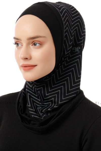 Silva Plain - Zwart & Lichtgrijs Al Amira One-Piece Hijab