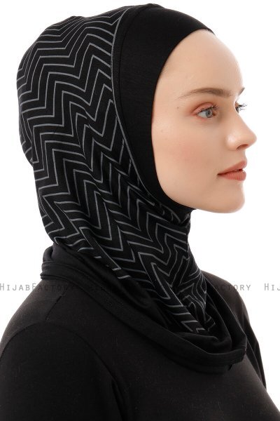 Silva Plain - Zwart & Lichtgrijs Al Amira One-Piece Hijab