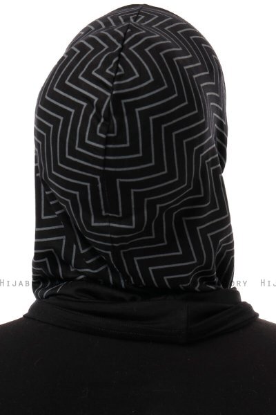Silva Plain - Zwart & Lichtgrijs Al Amira One-Piece Hijab