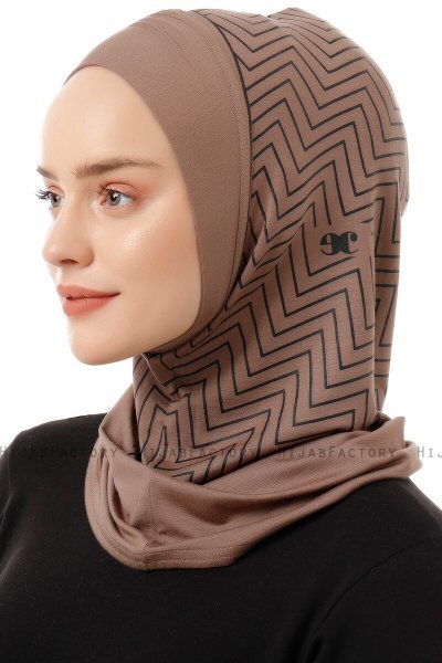 Silva Plain - Donker Taupe Al Amira One-Piece Hijab