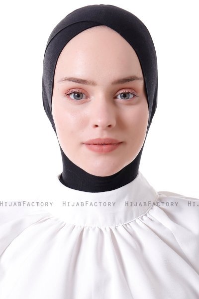 Elnara - Zwart Cross Hijab Onderkapje