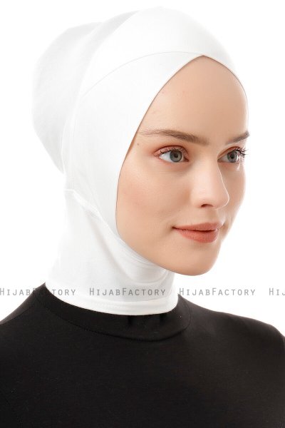Elnara - Wit Cross Hijab Onderkapje