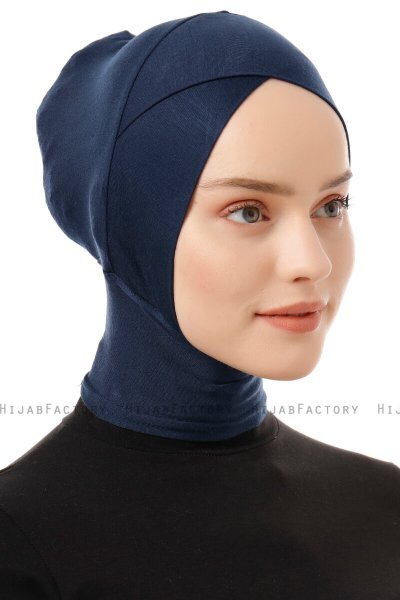 Elnara - Marineblauw Cross Hijab Onderkapje